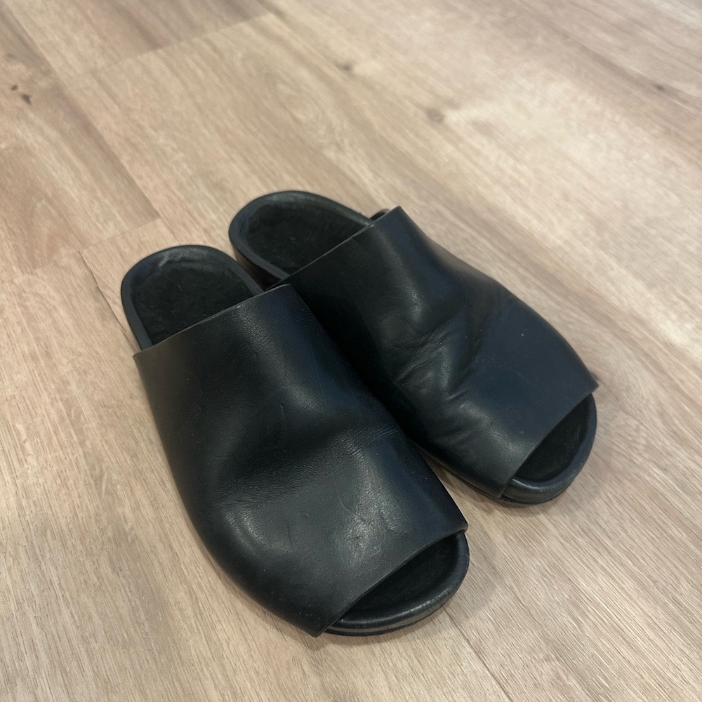 Rick Owens Black Leather Slide Sandals size 5.5